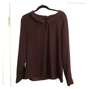 Ann Taylor Long Sleeve, Plum Blouse. Size 12
